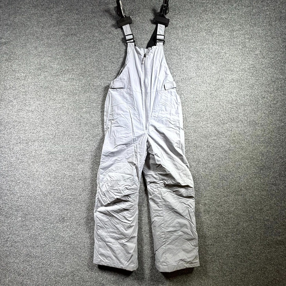 Columbia Snow Bib Overalls Kid's Large Gray Insulated Waterproof Ski Snowboard